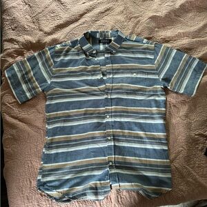 Men’s Striped Short Sleeve Button Down